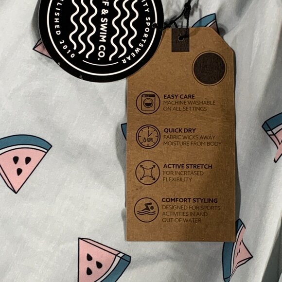 Surf & Swim Co 17” Stretch Volley Swim Shorts Watermelon Print Green Size Large - Picture 6 of 12